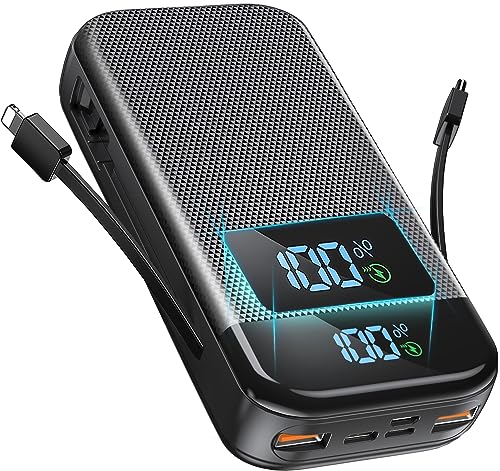 Power Bank 46800mAh, Portable Charger Large Battery Pack, Fast Charging Phone Charger PD20W USB-C Input/Output, 5 Charging Ports and Built-in Dual Cables for iPhone/Android, Digital Display Power Bank 46800mAh, Portable Charger Large Battery Pack, Fast Charging Phone Charger PD20W USB-C Input/Output, 5 Charging Ports and Built-in Dual Cables for iPhone/Android, Digital Display