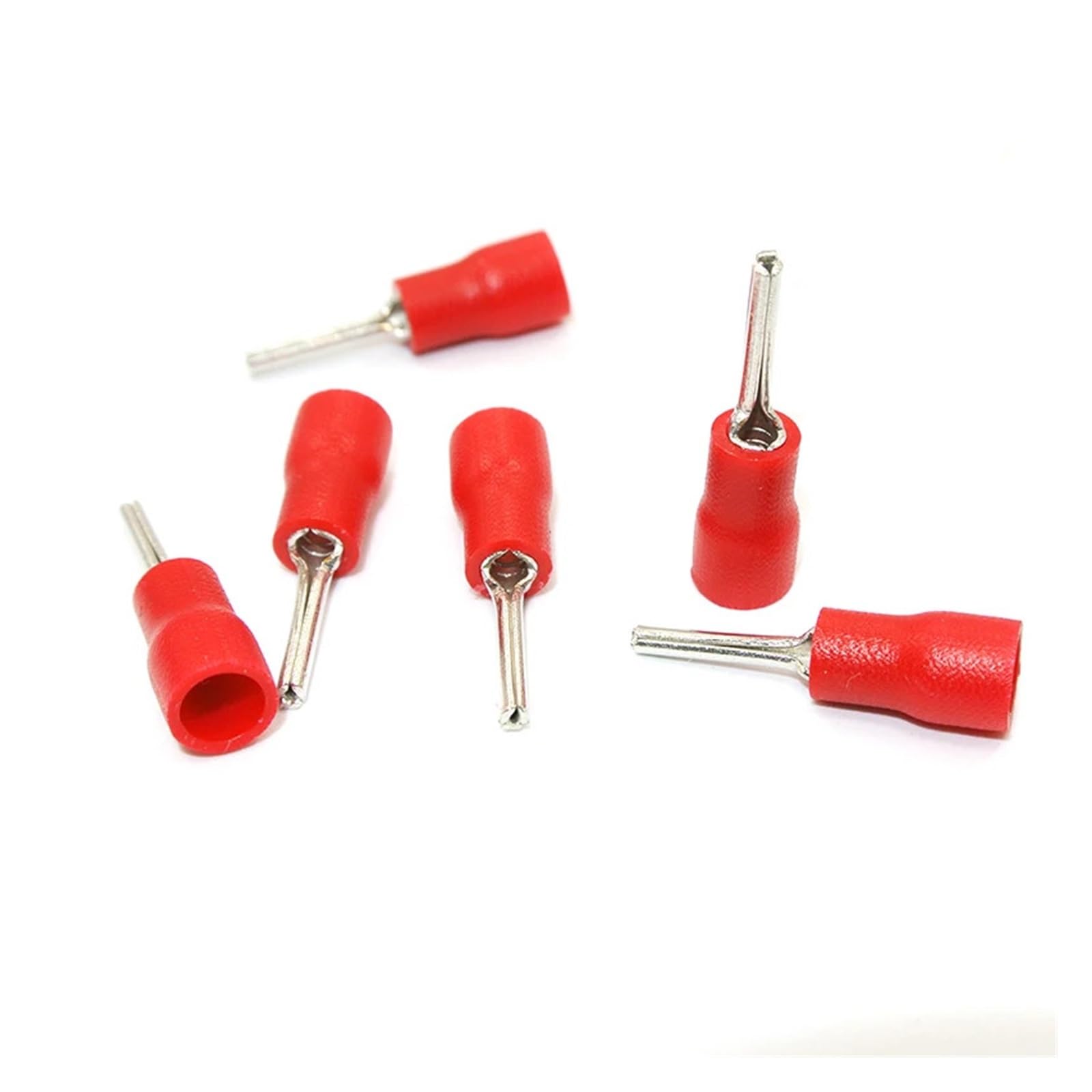 BYLSAGWHT 50pcs 22-16AWG Insulated Pin Terminals Electrical Splice Crimp Connector Auto Wiring