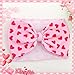 YanJie 7'' Valentines Hair Bow for Baby Girls Heart Headbands Valentine Hair Accessories for Infants Pink Headband Cute Bowknot Barrettes Hearts Outfit