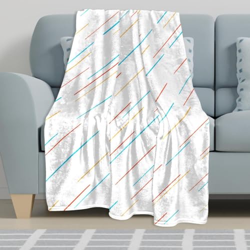 Couverture microfibre chaude et douce à rayures colorées plaid isolant de lit 150x200 - 6
