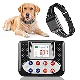 Wireless Dog Fence Remote Training Collar IPX7 Waterproof Receiver with 0-9 Levels Beep Vibration Shock Mode 4 Channels Rechargeable Transmitter System, Harmless and Suitable for All Dogs,for1dog