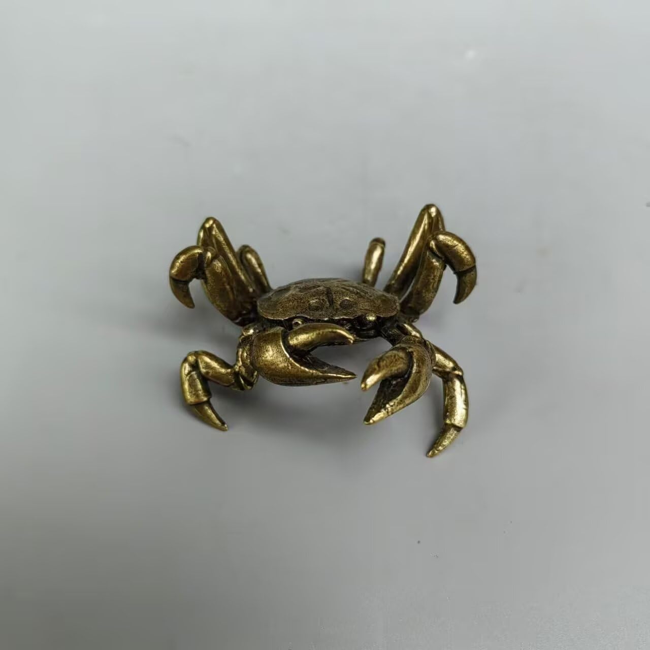 Dytartzx Pure Copper Crab Statue mini Solid Good Luck, Wealth and Prosperity Desktop Creative Crab Decoration