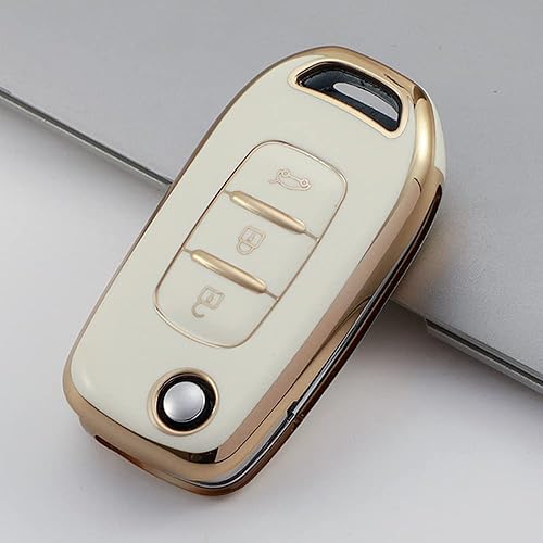 Miniatura 9 de SANRILY Funda para llavero Renault Sandero Stepway Logan Clio Arkana Captur Kadjar sin llave con llavero de piel brillante verde