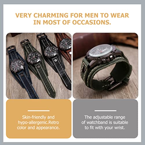 POPETPOP Horloge Ketting Heren Polshorloges Horlogekasten Voor Heren Badge Horloge Heren Horloges Heren Chronograaf Horloge Lederen Band Pols Horloge Verpleegkundige Nummer Koeienhuid Geval - Afbeelding 4