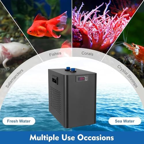 Hydroponics Water Chiller, Quiet Fish Tank Cooling System with Pump & Filters, Ice Bath Chiller for Aquaponics & Aquarium - Optimal Temperature Control