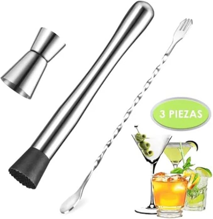 Set de Coctelera de Acero Inoxidable, 3 Piezas miniatura 3