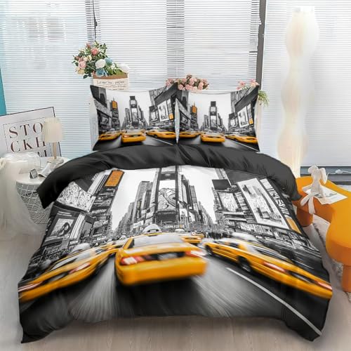 Housse de couette 220x240 cm New York réversible de qualité - 3