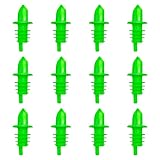 12 Pack Plastic Liquor Bottle Pourer (Green), Free Flow Tapered Spout Pourer for Shaved Ice Snow Cone Syrups...