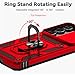 SunStory Compatible with Samsung Galaxy S25 FE 5G Case with HD Screen Protector & Slide Camera Cover & Rotated Ring Kickstand, [Military-Grade] Phone Case for Galaxy S25 FE (Red)