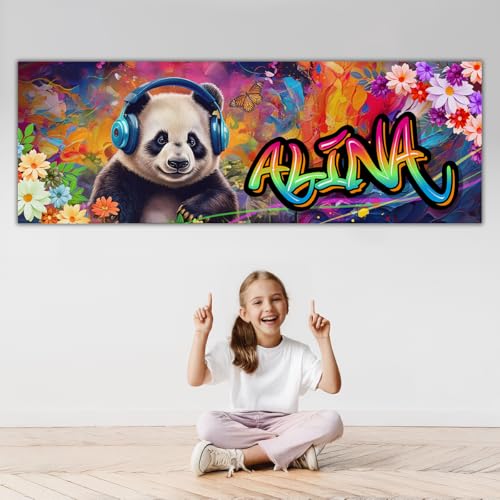 tjapalo® Poster mural personnalisé prénom graffiti décoration chambre enfant fille et garçon affiche murale enfant fille et garçon