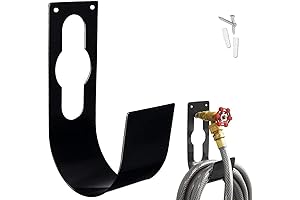 Large Black Garden Pipe Holder Wall Mount for 50ft-150ft Expandable Hose