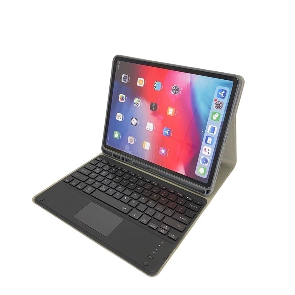 Accessories Clavier Tactile rétroéclairé Couleur avec Fente for Stylo, étui de Protection en Cuir adapté à l'iPad Air5/Air4 10,9 Pouces(Pink+Black Touch Keyboard)