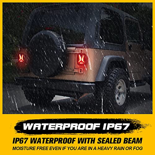 Spl Led Tail Light & Brake Light & Ultimate Reverse Lights Emc Build-In Rear Light Back Up Lights Running Lamps Replacement For Jeep Wrangler Yj Tj Cj Truck Trailer Boat Rv Flatbed, 12V #TOP4