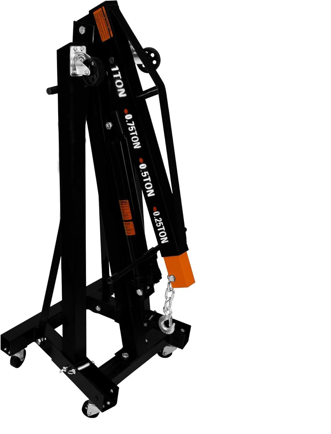 Gru Motore 1000kg e Bilanciatore di Carico Sollevatore Idraulico 900kg Trave Bilanciamento Doppio Gancio Catena Pompa Maniglia Gambe Pieghevoli Lift Jack Officina Garage 4 Posizioni Braccio Automotive