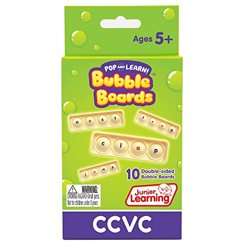 Image of Junior Learning CCVC Bubble Boards Pop and Learn, Decodable, Language Arts and Sensory Learning, for Ages 5+, Grade K