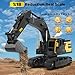 1:18 Remote Control Excavator Construction Toys for Boys, [2025 Upgraded]2.4GHz RC Excavator Toy with Metal Shovel for Boys 6+ Kids Birthday, Dual Batteries/100+Mins/Spray/Sound/Light/11-Channel