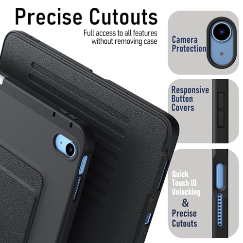 Image of JETech Multi-Angle Stand Case for iPad (A16) 11th /10th Gen, Black