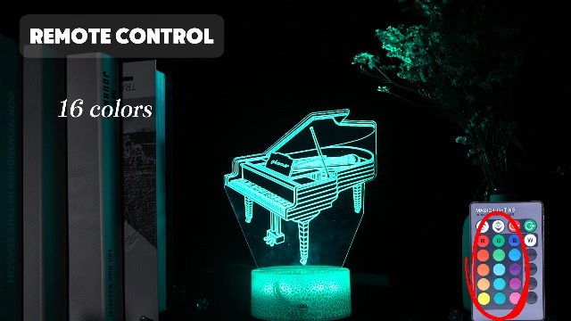 Image of Piano Night Light, Instrument Gifts, Piano 3D Illusion Lamp with 16 Colors Changing, Timer, 4 Flash Modes and Dimmable, Kids Boys Girls Room Decoration, Holiday Xmas Music Gifts