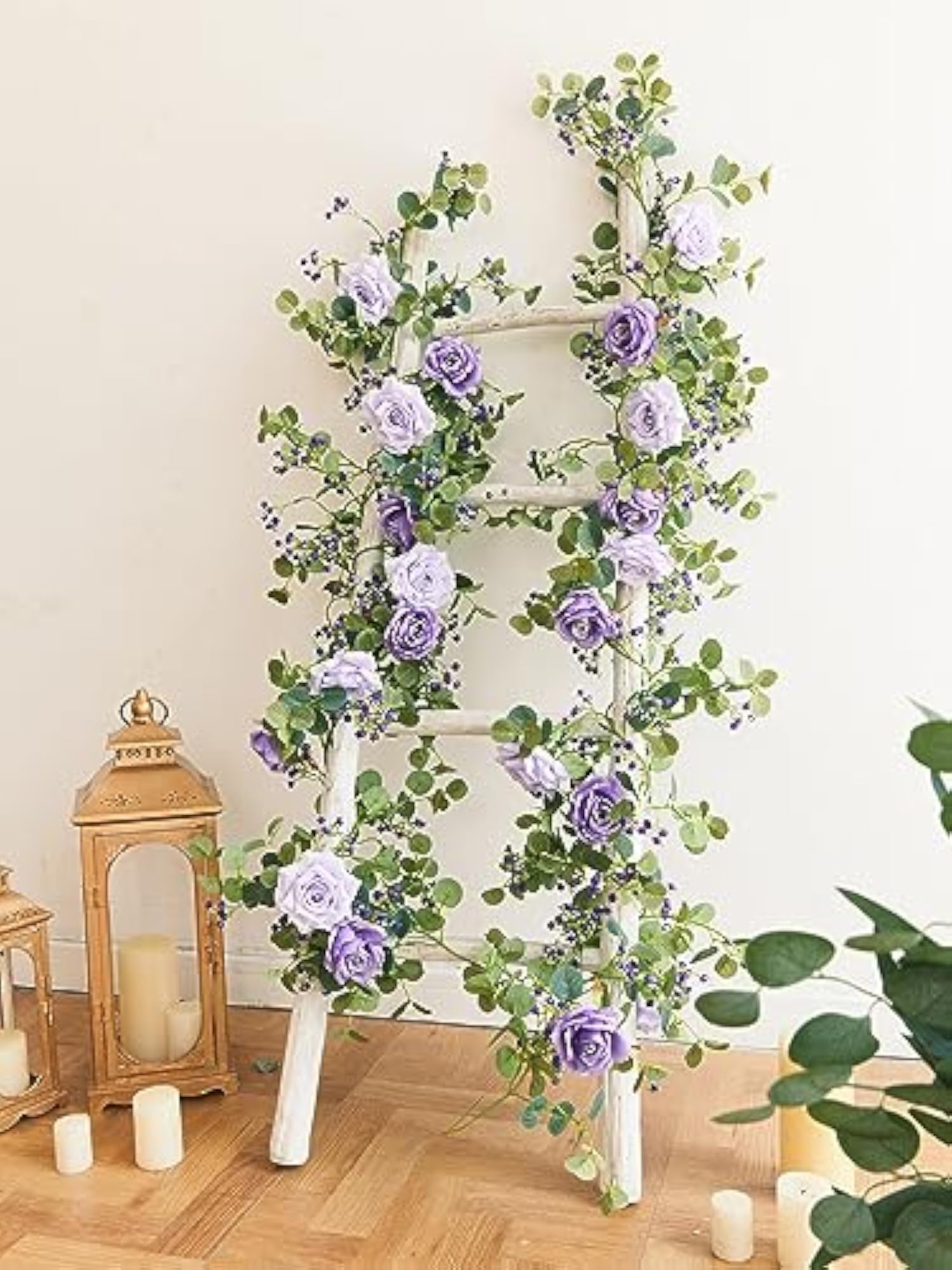 Artificial Eucalyptus Garland with Flowers, Wedding Decor