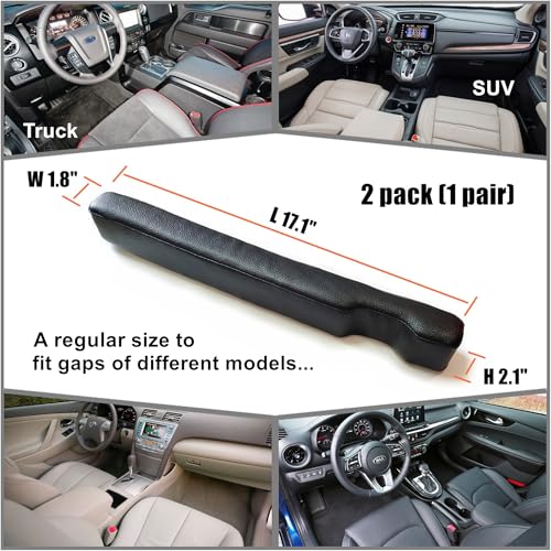 image for Wuzno Leather Car Seat Gap Filler, 2 Pack No-Drop Seat Guard Universal