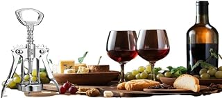 Wine Opener with Foil Cutter – Premium Corkscrew Multifunctional Opener. All-in-One Manual Wine Bottle Opener for Sommelier, Waiter, and Home Use – Heavy Duty Stainless Steel.