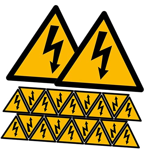 Unomor Sticker Pack 20 Sheets Plain Adhesive Warning Signs Electric Hazard Decal Easy Peel Stick Safety Labels for Indoor/Outdoor Use