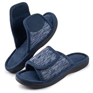 RockDove Men’s Adjustable Wrap Memory Foam Slide Slipper