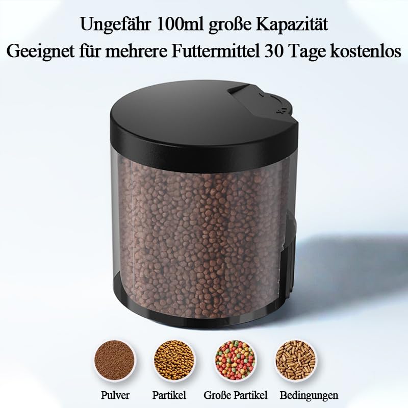 Futterautomat voor aquarium Automatische visvoerdispenser: 100ML Grote capaciteit visvoer feeder Vochtbestendig visvoerautomaat voor aquarium vistank - Afbeelding 4
