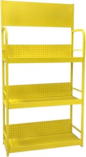 3 Layers Metal Supermarket Shelf, Freestanding Snack Display Rack for Retail Store Flea Market Movie Room Party Station Ph...