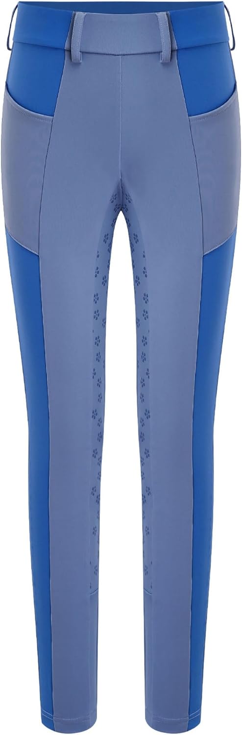 TiaoBug Girls Boys High Waisted Horse Riding Leggings Full Seat Breeches Equestrian Pants Horseback Tights