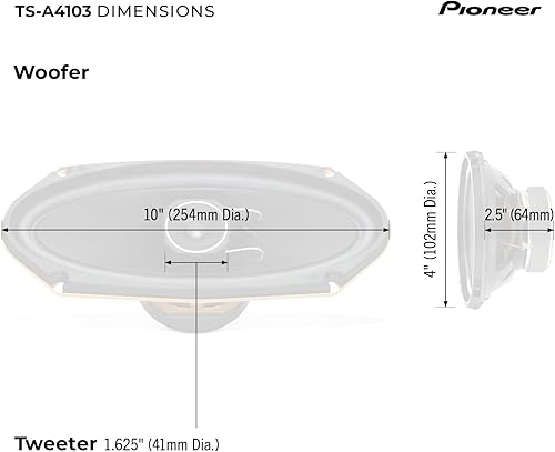 Miniatura 6 de Pioneer TS-A4103 4 x 10 Altavoces de coche de 2 vías (par)