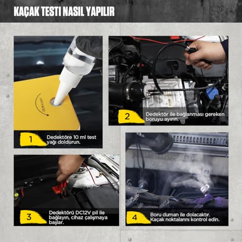 Image of AUTOOL Automotive Smoke Machine, EVAP System Smoke Leak Detector with Air Pump /Flow Indicator /Pressure Gauge for All DC12V Vehicles