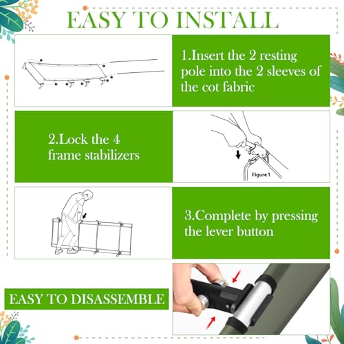 2-Pack-Lightweight-Cots-Backpacking-Cot-Supports-330-Lbs-Sleeping-Cots-for-Adults-Easy-Assemble-Portable-Folding-Cot-with-Carry-Bag-Military-Compact-Cots-for-Camping-Travel-Hiking