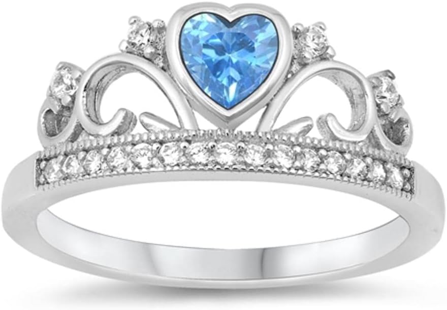 CHOOSE YOUR COLOR Sterling Silver Tiara Ring