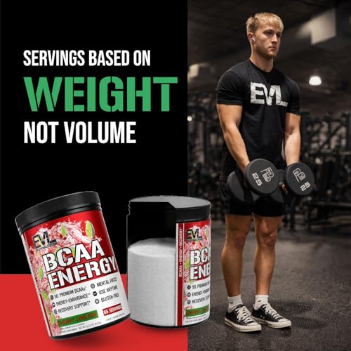 Image of EVL BCAAs Amino Acids Powder - BCAA Energy Pre Workout Powder for Muscle Recovery Lean Growth and Endurance - Rehydrating Post Workout Recovery Drink with Natural Caffeine - Cherry Limeade