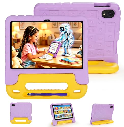 Tablet para Niños 10 Pulgadas Android 15 con 30GB RAM 128GB ROM (mpliable 2 TB), Control Parental, Pantalla IPS HD, GMS Certified, 5G WiFi 6 , Tableta Niños Educativo con Funda de EVA & estilete