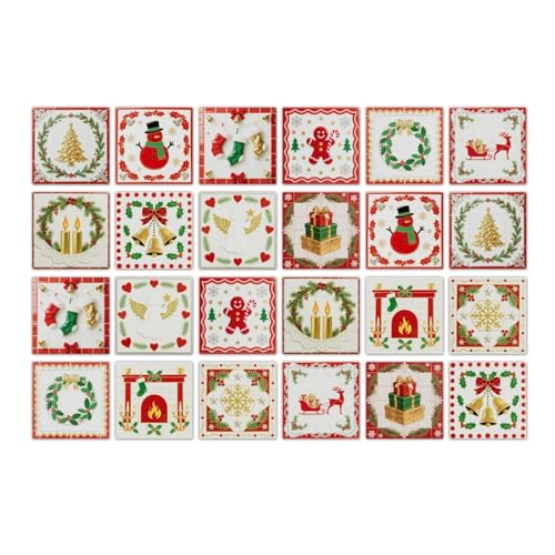 Azulejos Adhesivos Baño 20X20 Navidad Colorida Autoadhesivas Impermeables Antigrasa, Vinilo Extraíble para Cocina Baño Decoración Hogar Práctica