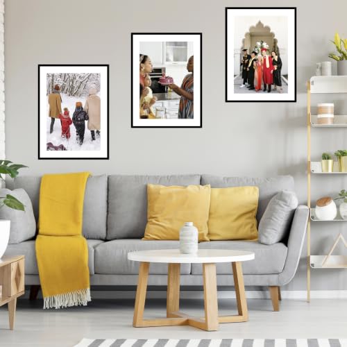 Image of JCJMY 20x28 Picture Frame with 16x24 Mat, Display Photo 16x24 with Mat or 20 x 28 Without Mat, Wall Hanging Large 20 by 28 Poster Frame with Plexiglass, Black