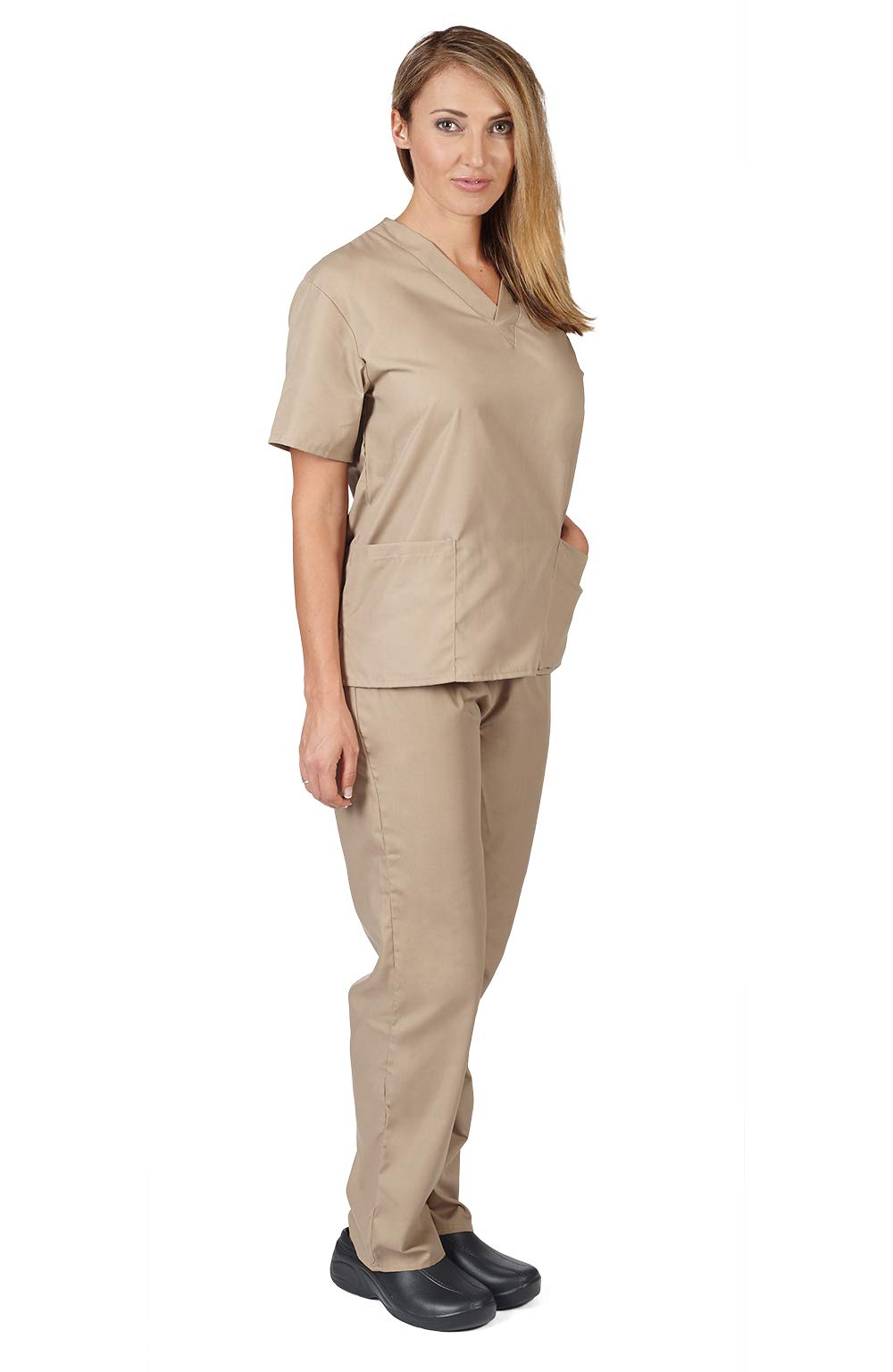 Natural Uniforms Women's Scrub Set Medical Scrub Top and Pants XXL Khaki