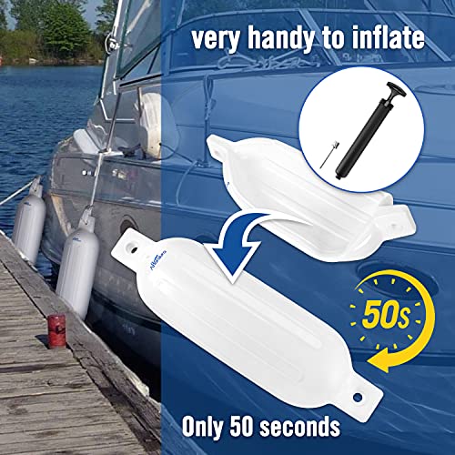 Image of Affordura Boat Fender 4 Pack Boat Bumpers Fenders with 4 Ropes