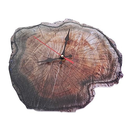 EXQUIMEUBLE Reloj De Pared De Madera Anillo Anual Silencioso Resistente Decorativo para Hogar y Oficina