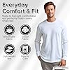 BROOKLYN VERTICAL Mens Long Sleeve Cotton T Shirt Crew Neck 5 Colors S-5XL, Orange, Large #5