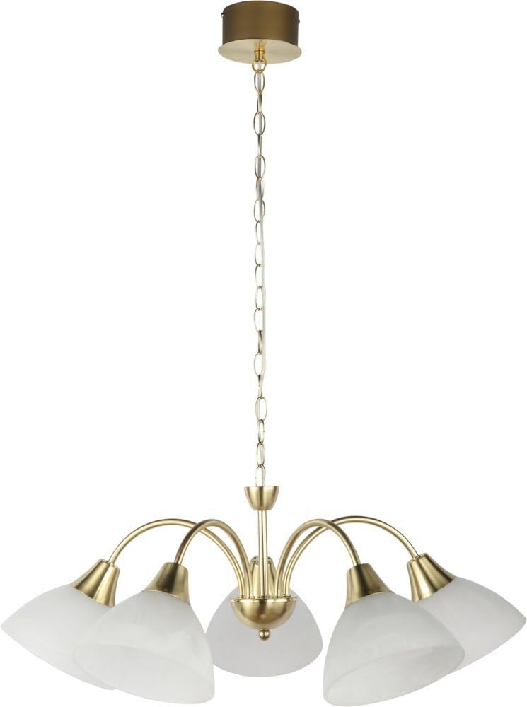 Heitronic Baroque 5 x 4.5 W LED Ceiling Light, Brushed Brass HEI 27896 [Energy Class A]