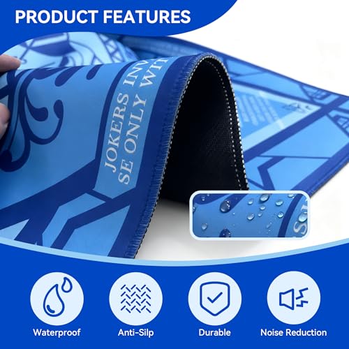 Mahjong Table Mat with Rules 31.5" x 31.5" Neoprene Rubber Square Blue Gaming Mat - Anti-Slip, Noise Reduction Durable & Easy to Clean for Mahjong Tiles, Poker, Dominoes & Board/Tile Games (Blue) by MuyuRise - Image 6