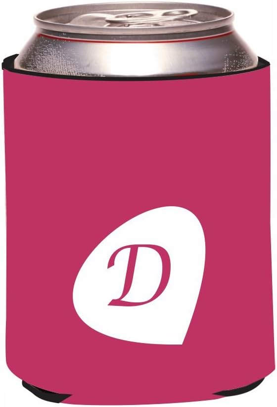 Rikki Knight RKws-43900"Letter D Winter Fuschia Monogram Initial Petal Leaves Fall Winter Design" Beer Can/Soda Drink Cooler