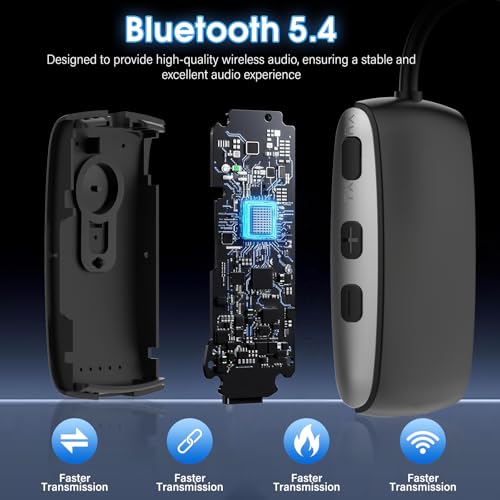 Image of Bluetooth 5.4 Transmitter Receiver for 2 AirPods or BT Devices, Wireless Adapter for Flight, TV, PC and Gym, Switch, Bluetooth Wireless Transmitter with Dual Link AptX Adaptive /Low Latency /HD Audio