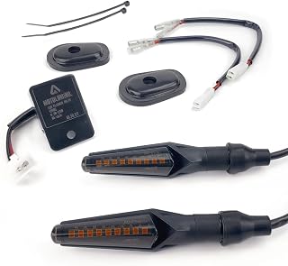 Aharon Motolumino LED Sequenzielle Fließende Lauflichtblinker | Komplettset für Kawasaki Super-hell | Getönte Linse | Blinker | E-Kennzeichnung | Wasserdicht, Motorradblinker