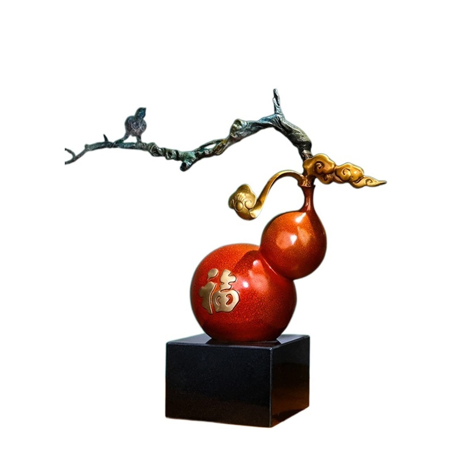 hongchenke34 Copper statue All Brass Gourd Ruyi Ornament Crafts Large Entryway Living Room Home Decoration Ornaments
