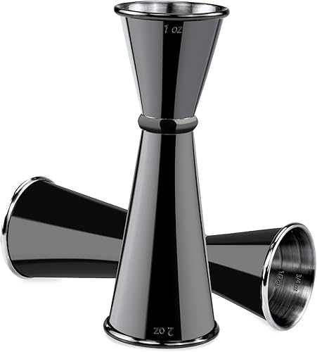 Miniatura 2 de BRIOUT - Jigger doble para coctel, de acero inoxidable 304 de grado alimenticio, de calidad alimentaria, 2 onzas, 1 oz, con medidas en el interior,