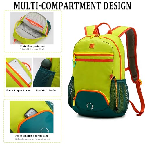 Mochila Deportiva Ligera para Senderismo 15L Verde Claro miniatura 3